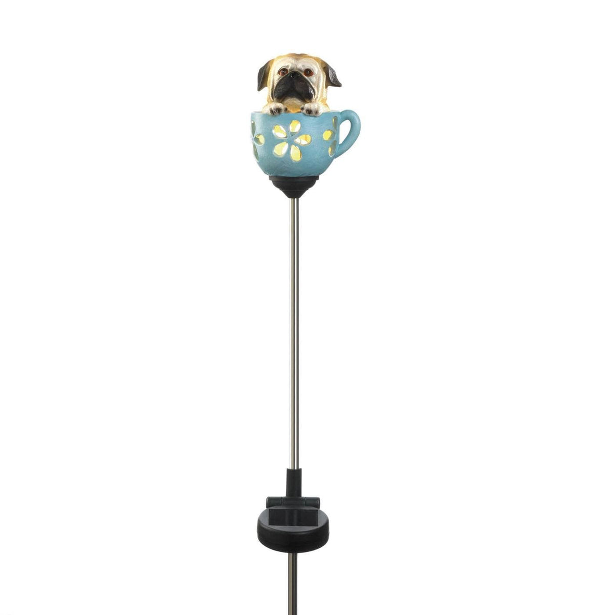 Pup in Blue Cup Solar Stake