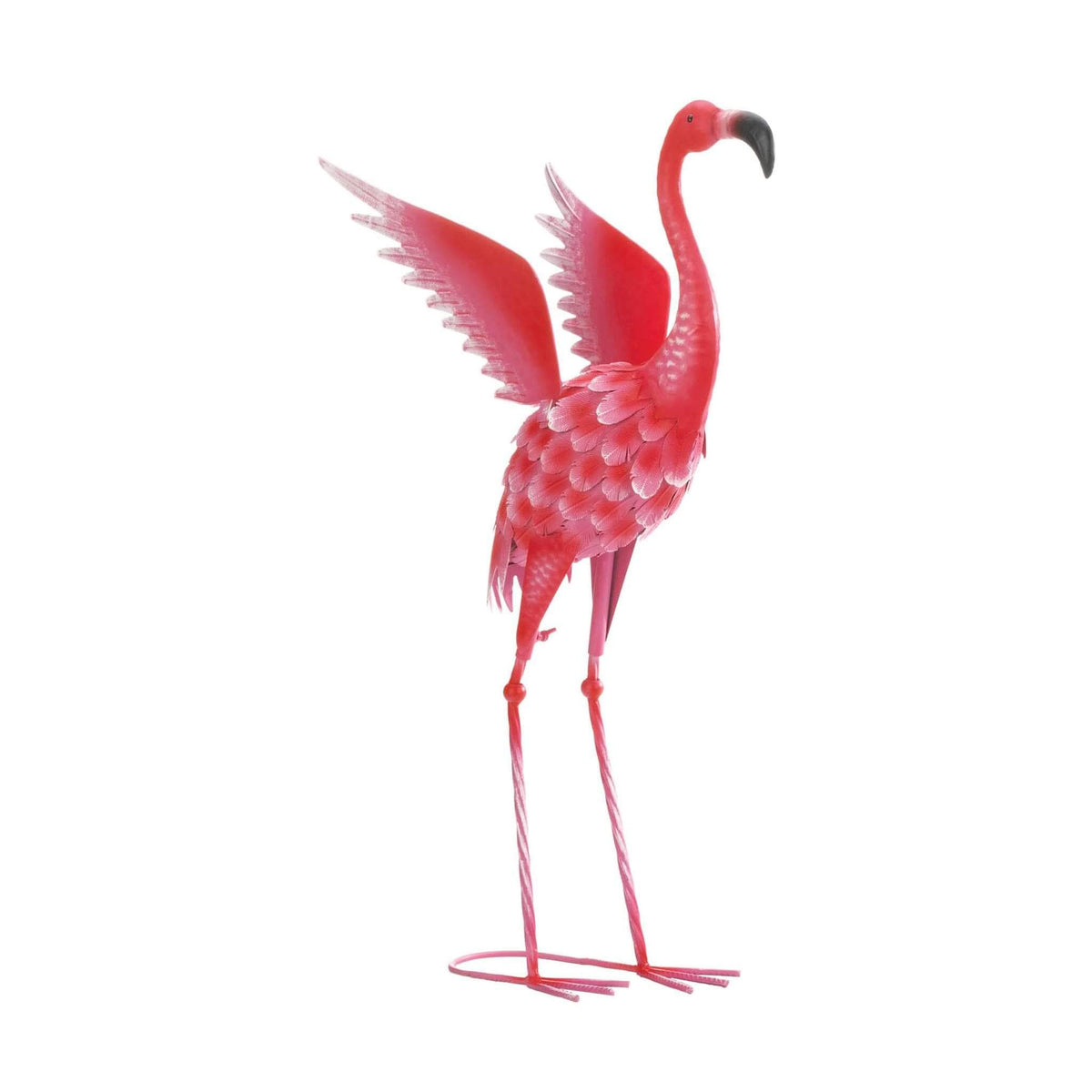 Whimsical Galvanized Flamingo Statue