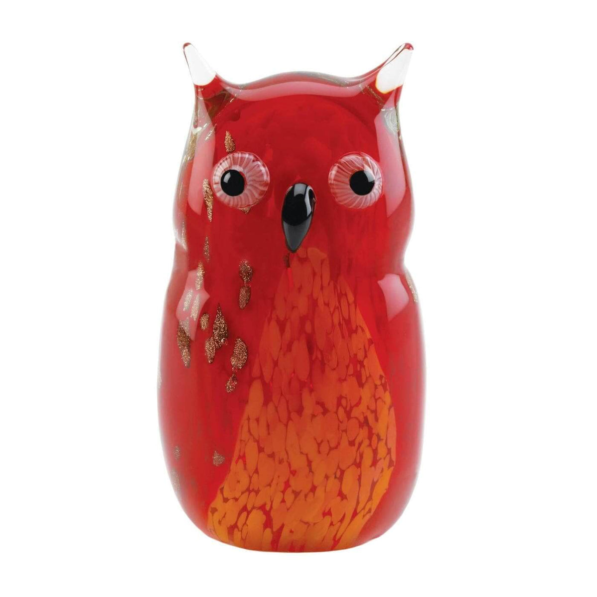 Decorative Red Owl Statue