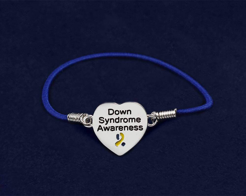 Down Syndrome Awareness Heart Stretch Bracelet