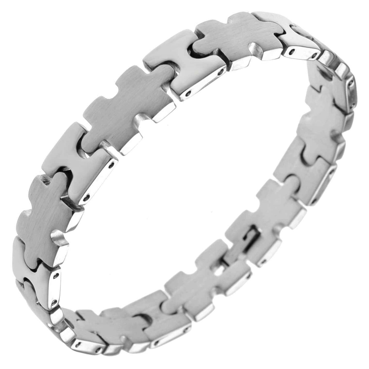 Autism Awareness Stainless Steel Puzzle Bracelet - The House of Awareness