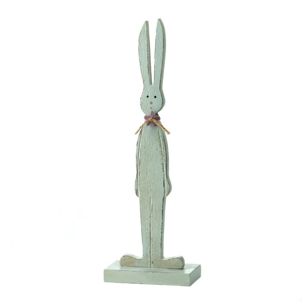 Charming Tall Wooden Rabbit Statue