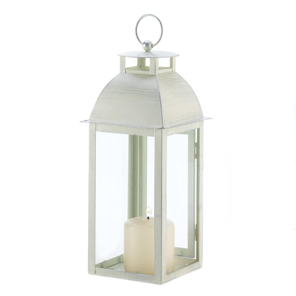 Weathered Ivory Candle Lantern - The House of Awareness