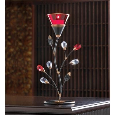 Rich Red Flower Tealight Holder - The House of Awareness