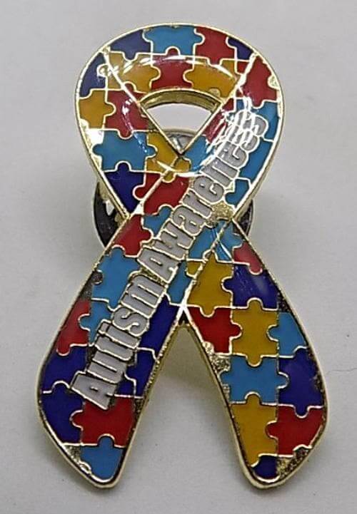 Autism Awareness Puzzle Pin with Words Autism Awareness - The House of Awareness