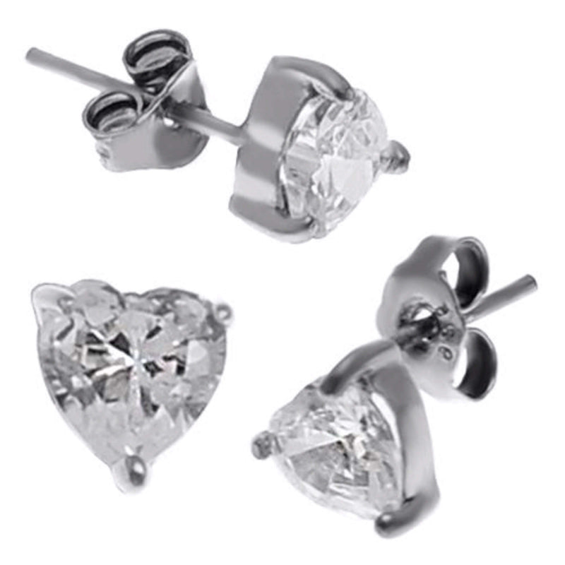 Silver 925 Studs with Heart Shaped Earrings - The House of Awareness