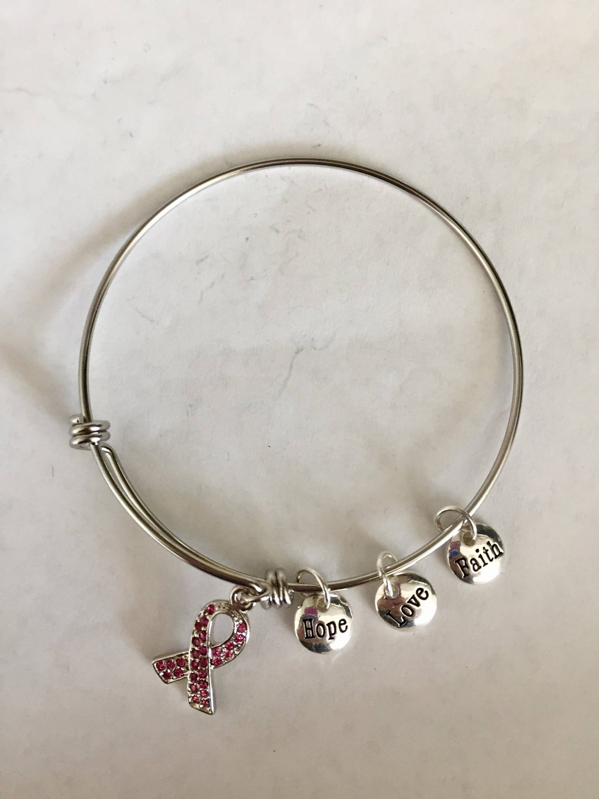 Breast Cancer Awareness Pink Ribbon Charm Bracelet - The House of Awareness