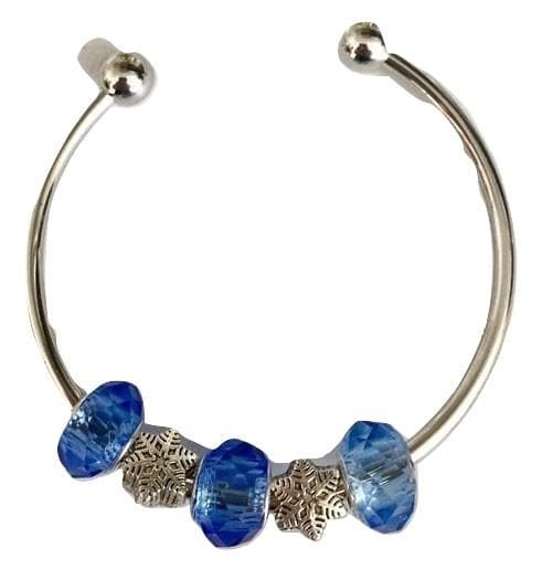 Snowflake and Blue Charms Bangle Bracelet - The House of Awareness