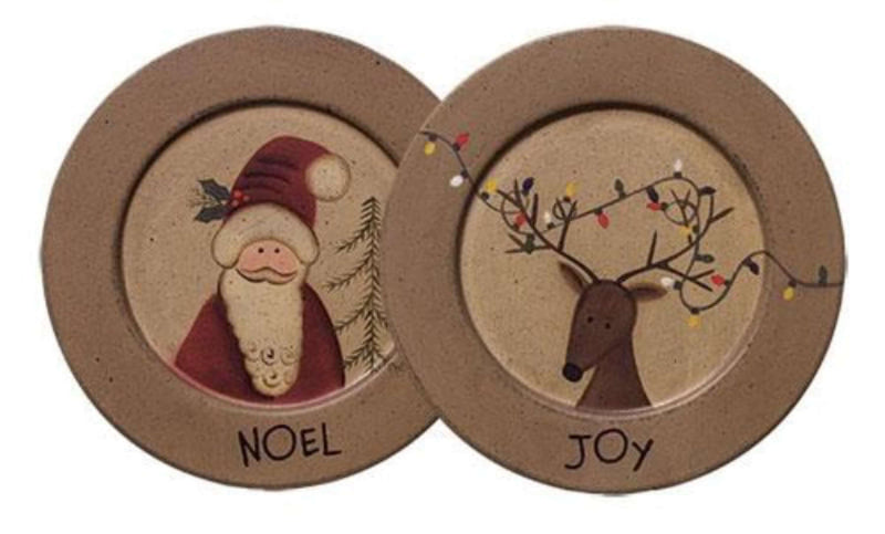 Noel Santa and Joy Reindeer Plate - The House of Awareness