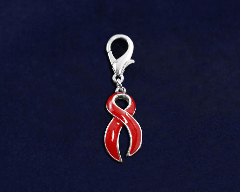 Red Ribbon Hanging Charm for Causes - The House of Awareness