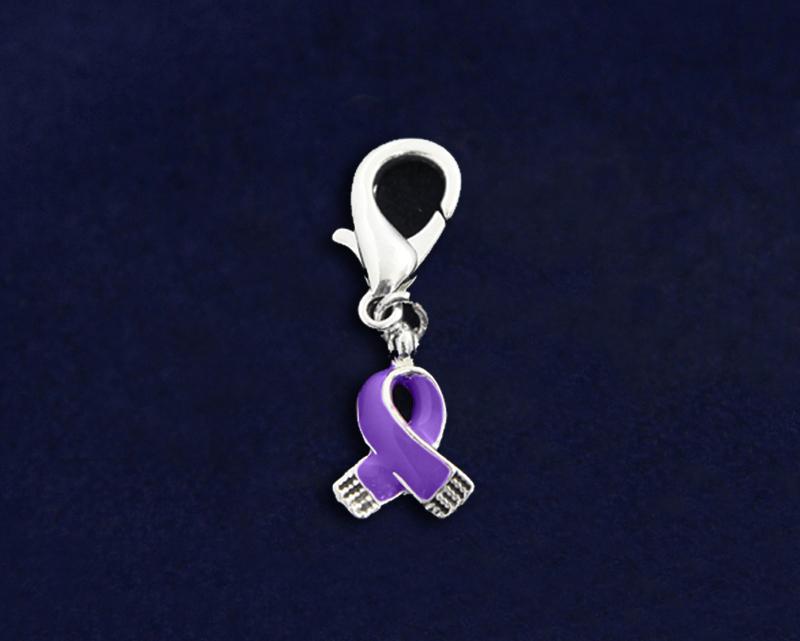 Purple Ribbon Hanging Charm for Awareness Causes - The House of Awareness