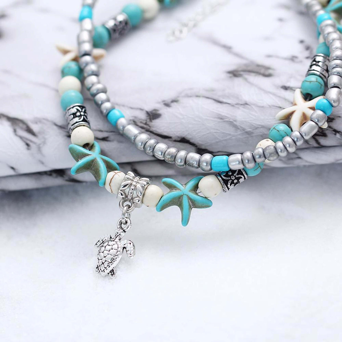 Turtle Multiple Layered Anklet- The House of Awareness