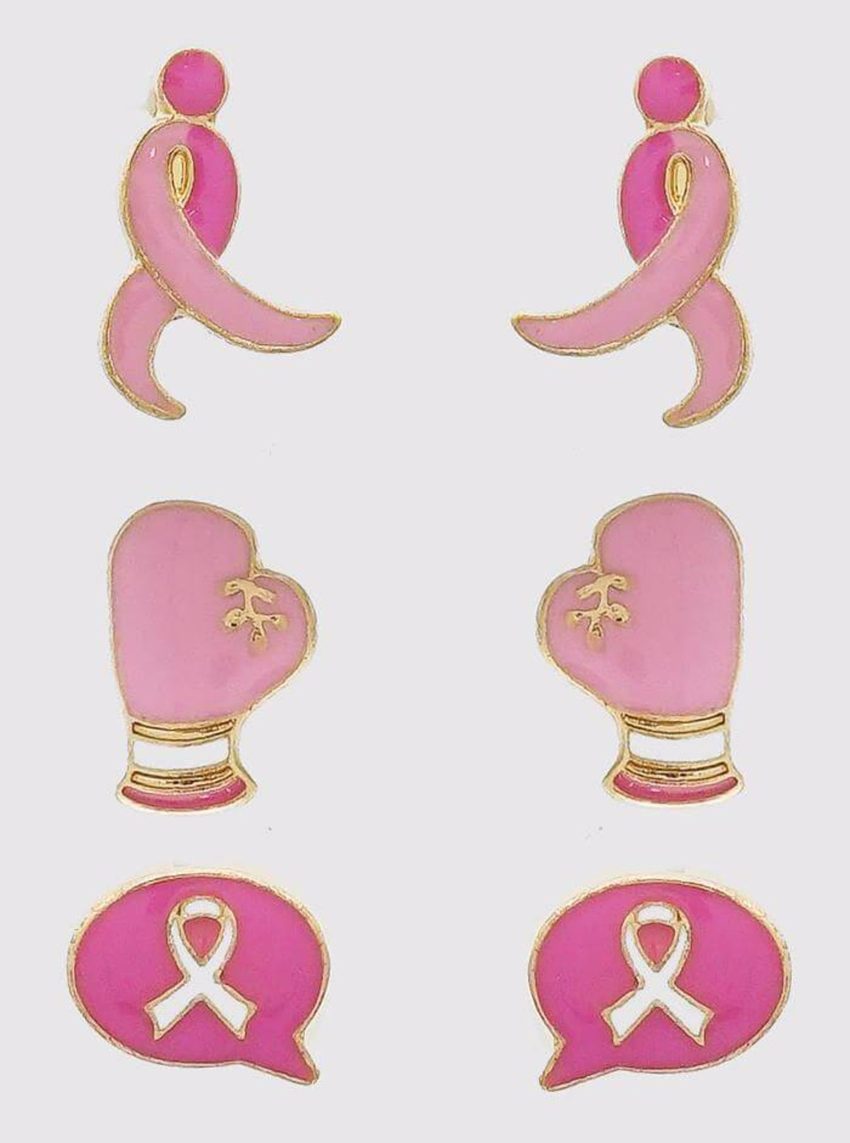 Breast Cancer Inspired set of three earring set - The House of Awareness
