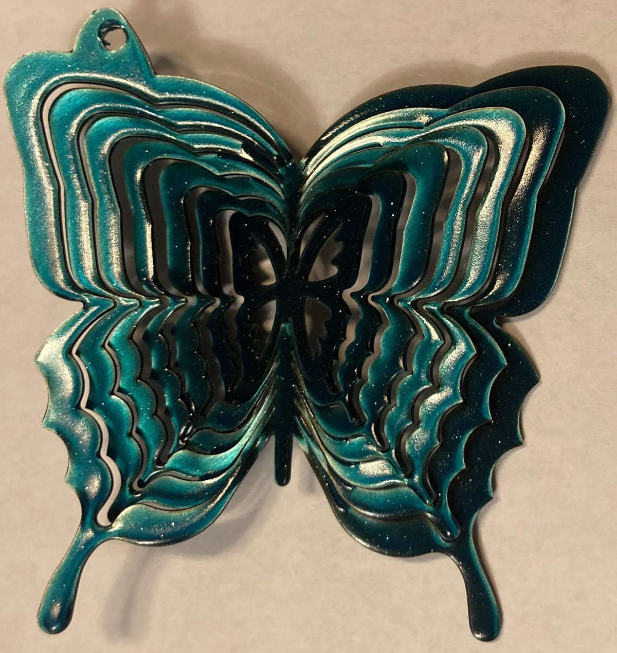 3" Teal Butterfly Wind Spinner- The House of Awareness