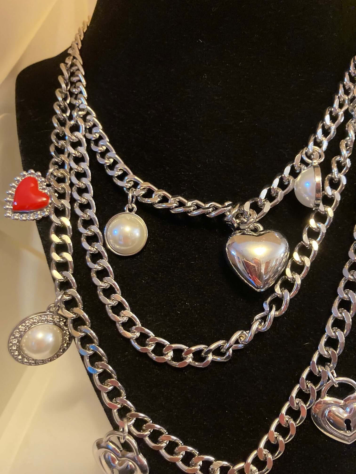 Layered Heart Necklace Set