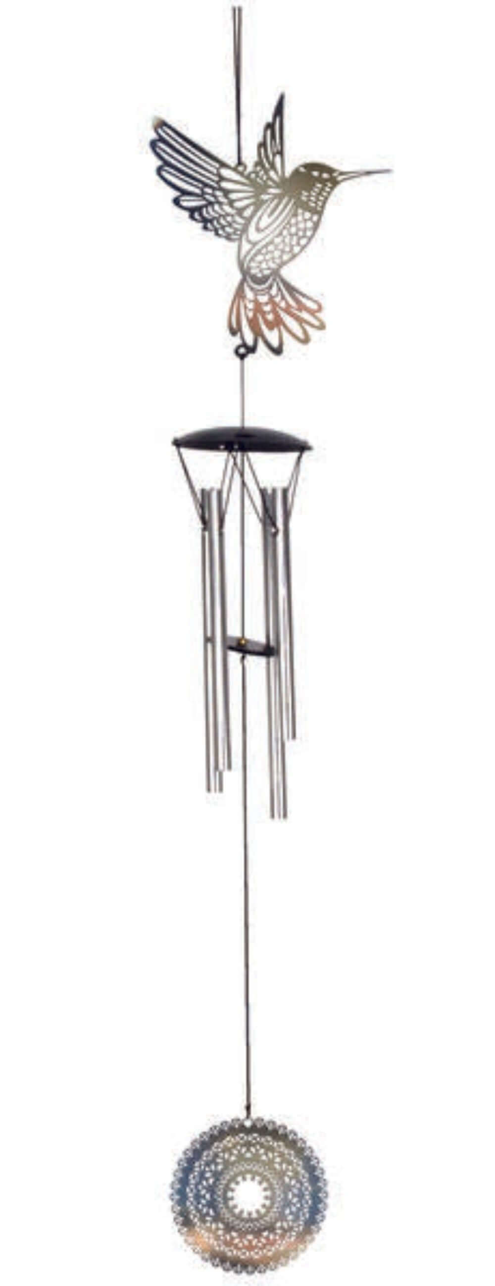 Silver Hummingbird Wind Chime-The House of Awareness