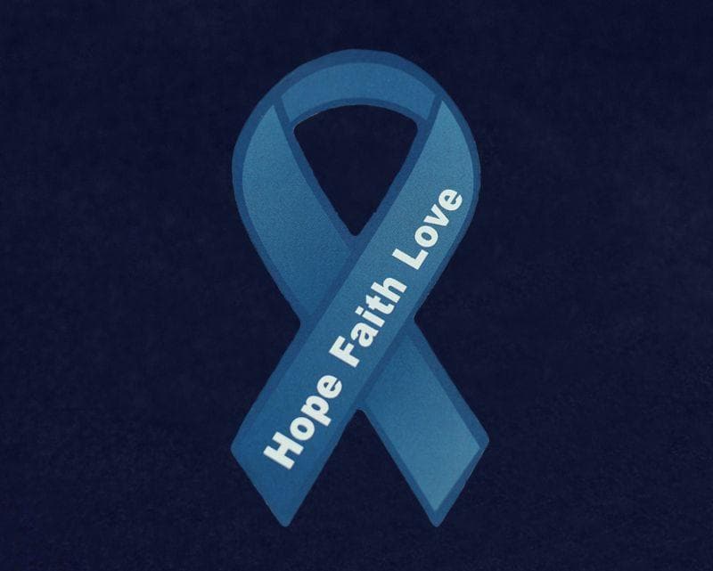 Small Hope Dark Blue Ribbon Magnet for Causes for Causes - The House of Awareness