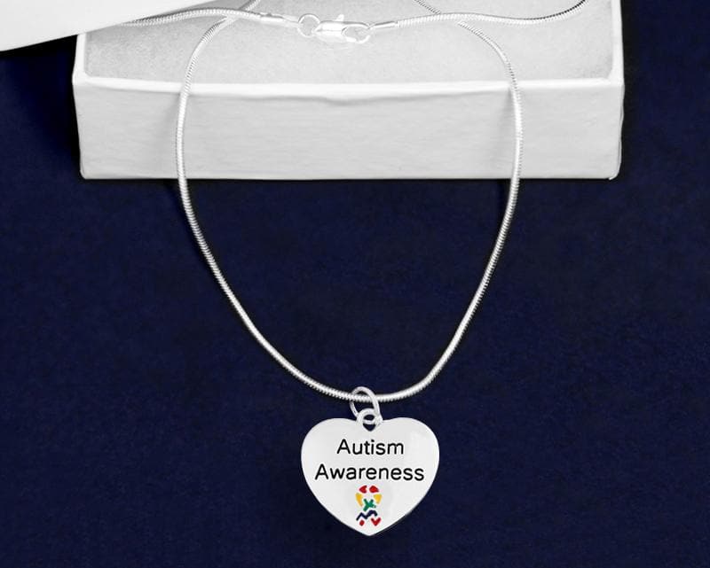 Autism Awareness Heart Necklace - The House of Awareness