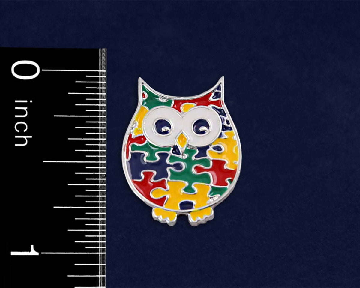  Autism Owl Puzzle Piece Hanging Charm - The House of Awareness