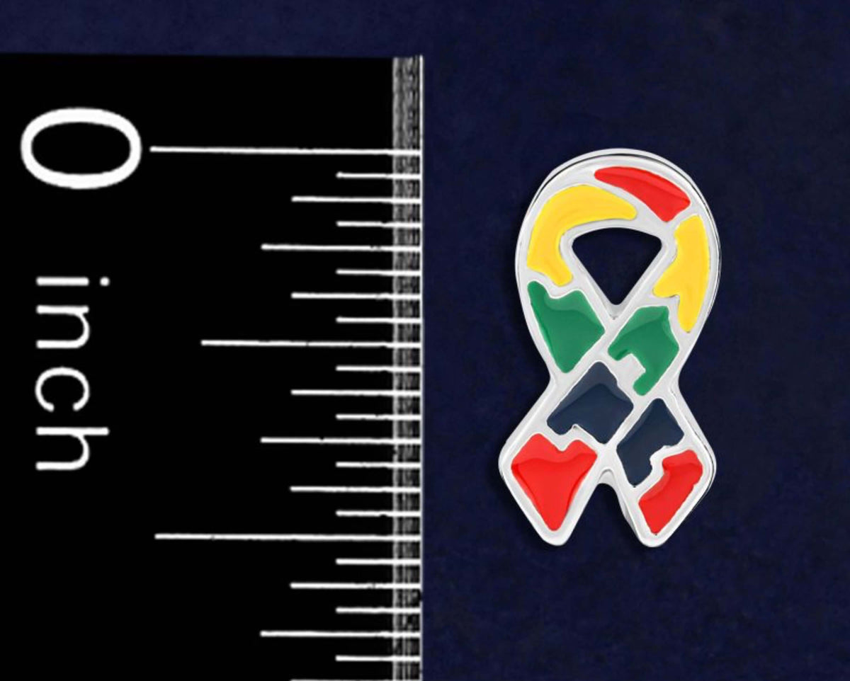 Small Flat - Autism and Aspergers Ribbon Pin