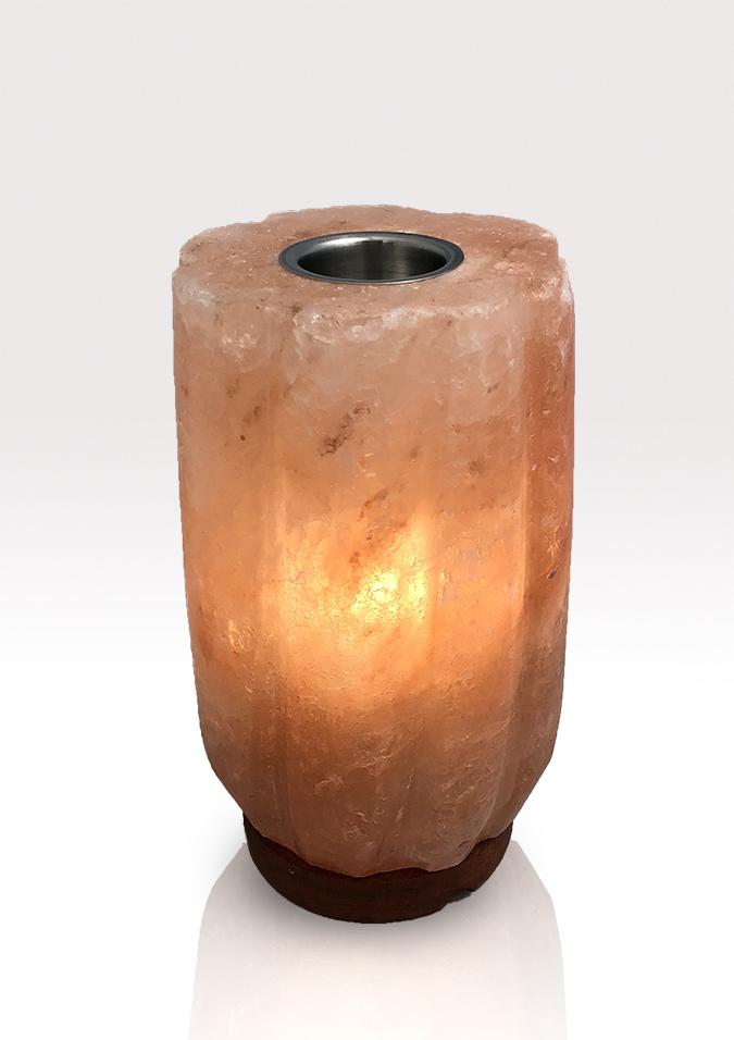 Round Bamboo Aromatherapy Himalayan Lamp with One Oil - The House of Awareness