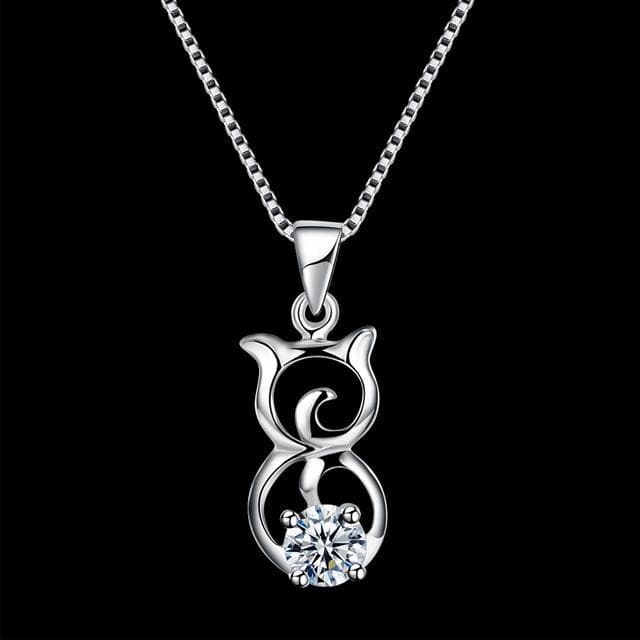 925 Sterling Silver Chain Cat Necklace - The House of Awareness