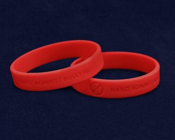 Adult Red Band Against Bullying Anti-Bullying Silicone Bracelet - The House of Awareness