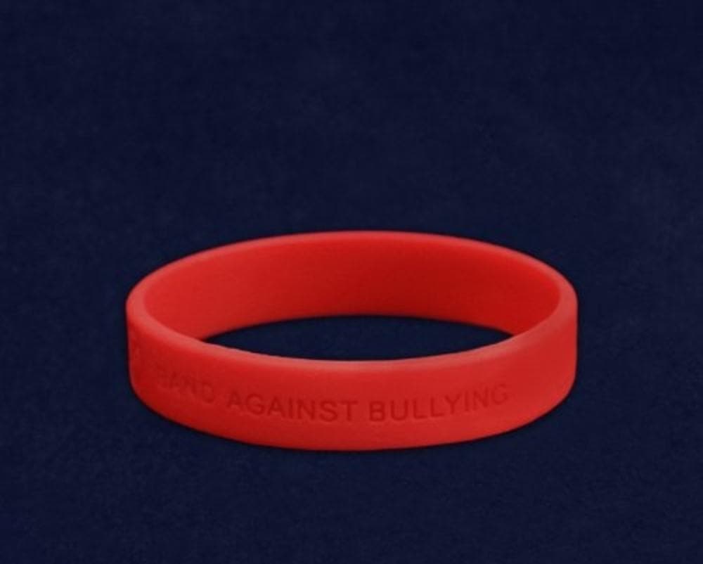Adult Red Band Against Bullying Anti-Bullying Silicone Bracelet - The House of Awareness