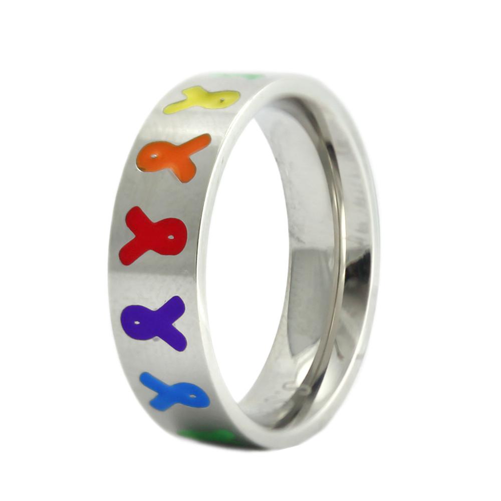 Stainless Steel Autism Awareness Ring with Colored Ribbons - The House of Awareness