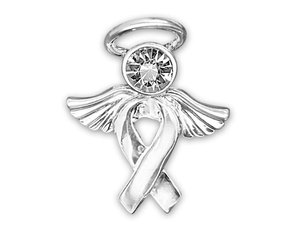 Silver Ribbon Awareness of Causes Pin - Angel Tac - The House of Awareness
