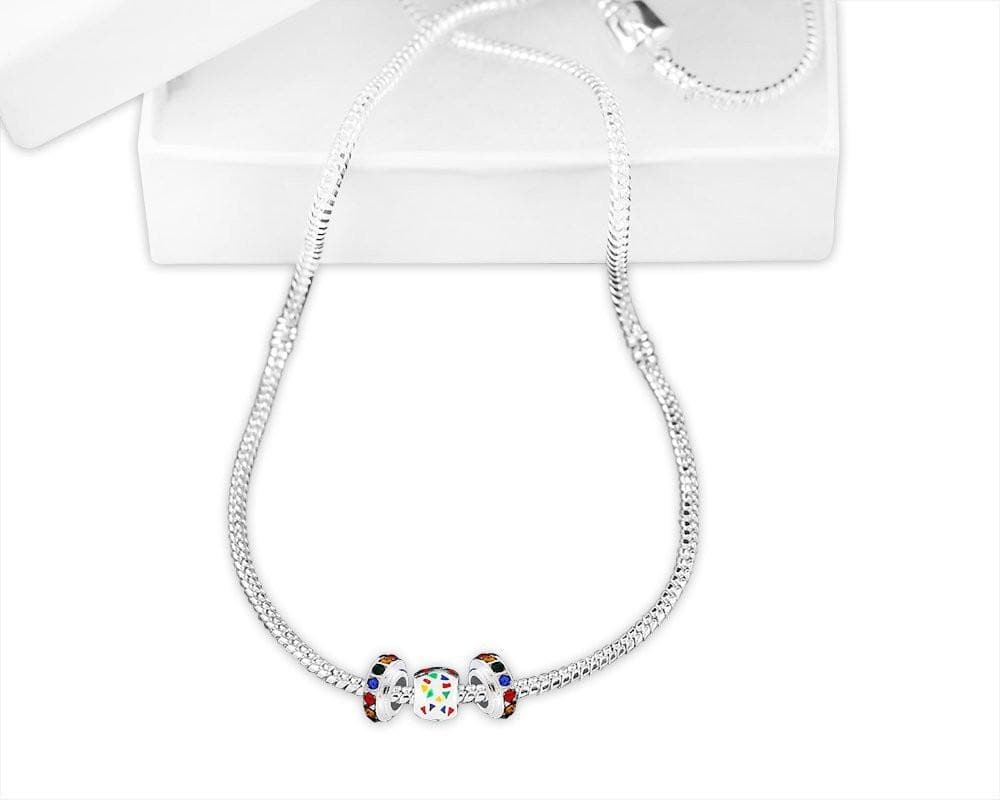 Autism Ribbon Charm Necklace with Box - The House of Awareness