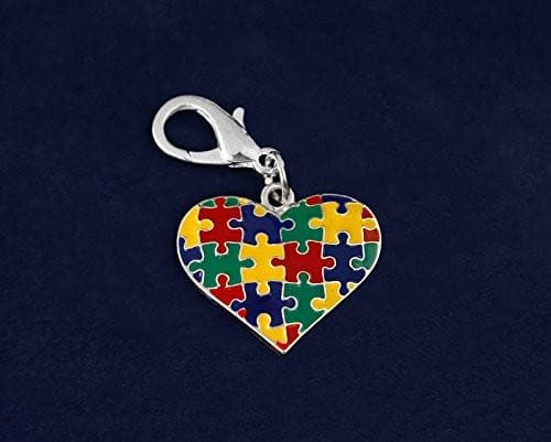 Autism Puzzle Piece Multicolored Hanging Charm - The House of Awareness