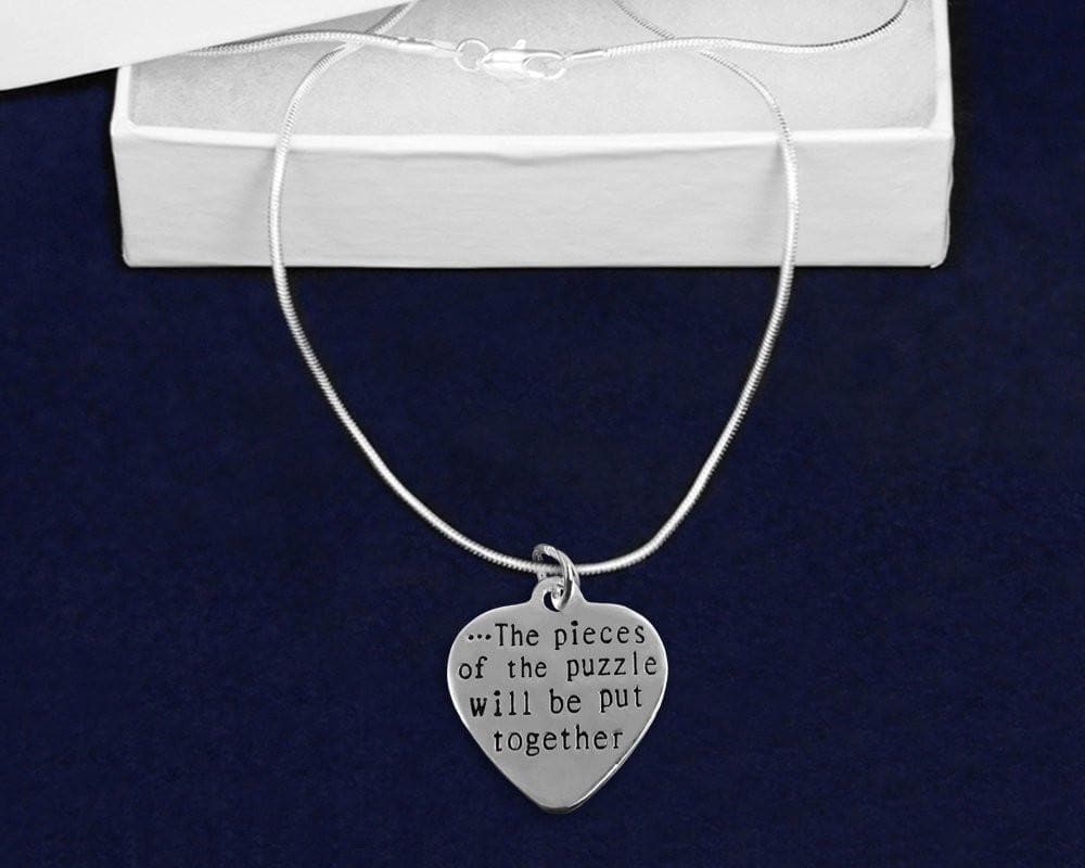 Autism Puzzle Pieces Together Necklace - The House of Awareness