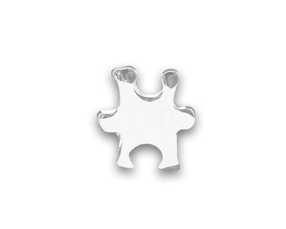 Small Silver Autism and Aspergers Awareness Puzzle Piece Tac Pin - The House of Awareness
