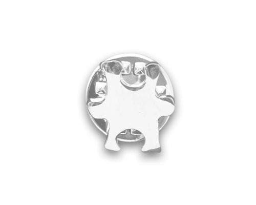 Small Silver Autism and Aspergers Awareness Puzzle Piece Tac Pin - The House of Awareness