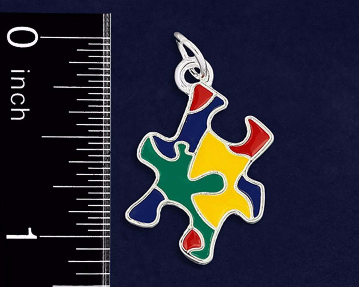 Colored Puzzle Piece Autism Hanging Charm