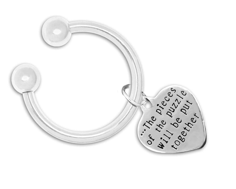 Puzzle Pieces Together Heart Key Chain - The House of Awareness
