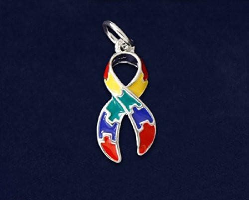 Autism Awareness Puzzle Charm Necklace with 18" Chain - The House of Awareness