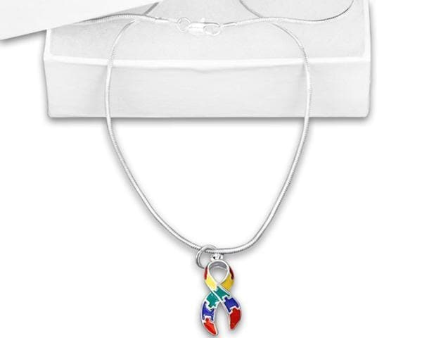 Puzzle Charm Necklace for Autism Awareness - The House of Awareness