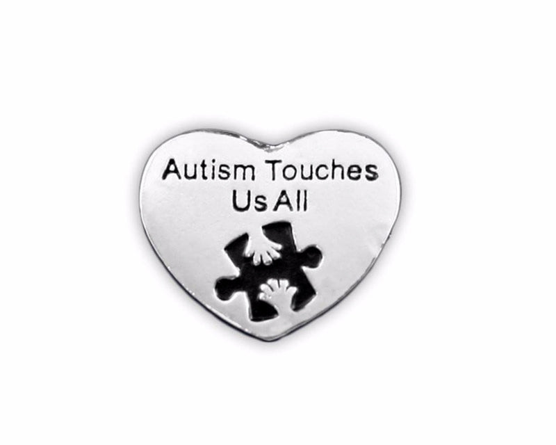 Autism Awareness Heart Pin - Autism Touches Us All - The House of Awareness