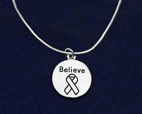 Silver Circle Believe Necklace for all Causes - The House of Awareness