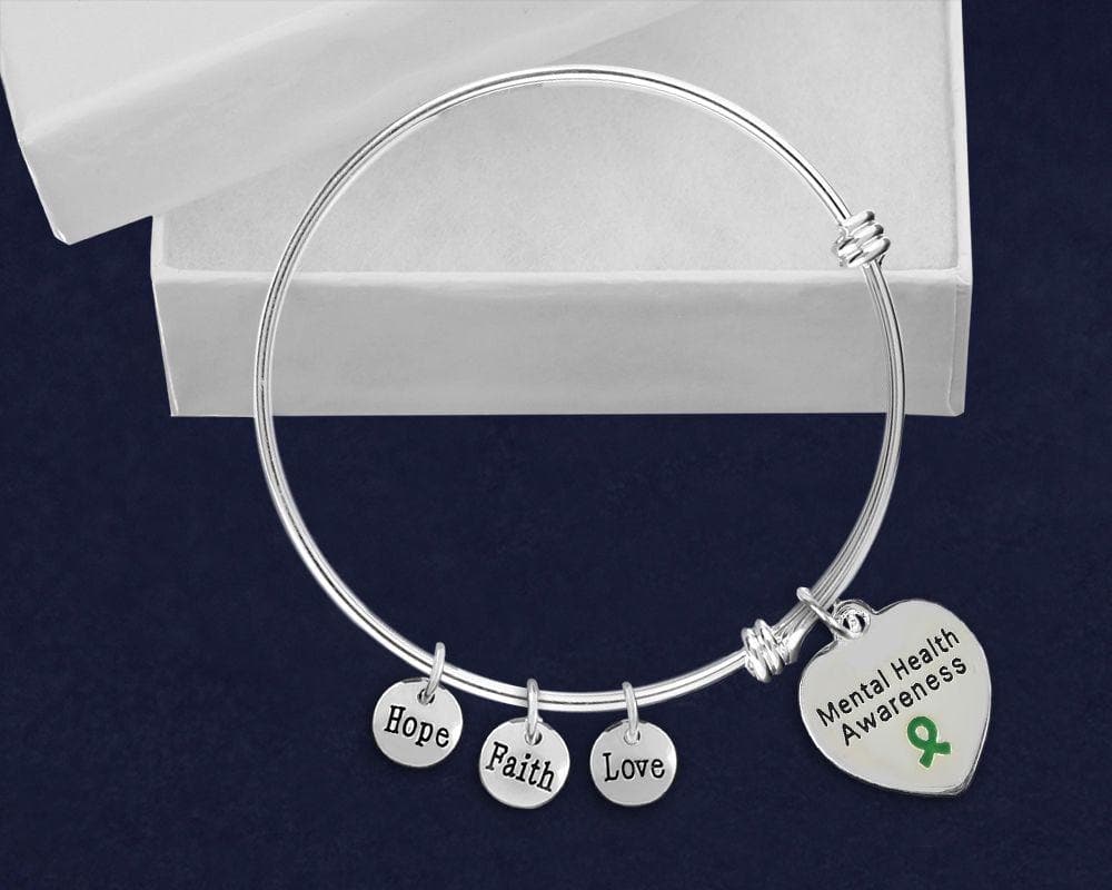 Mental Health Awareness Stainless Steel Retractable Charm Bracelet - The House of Awareness