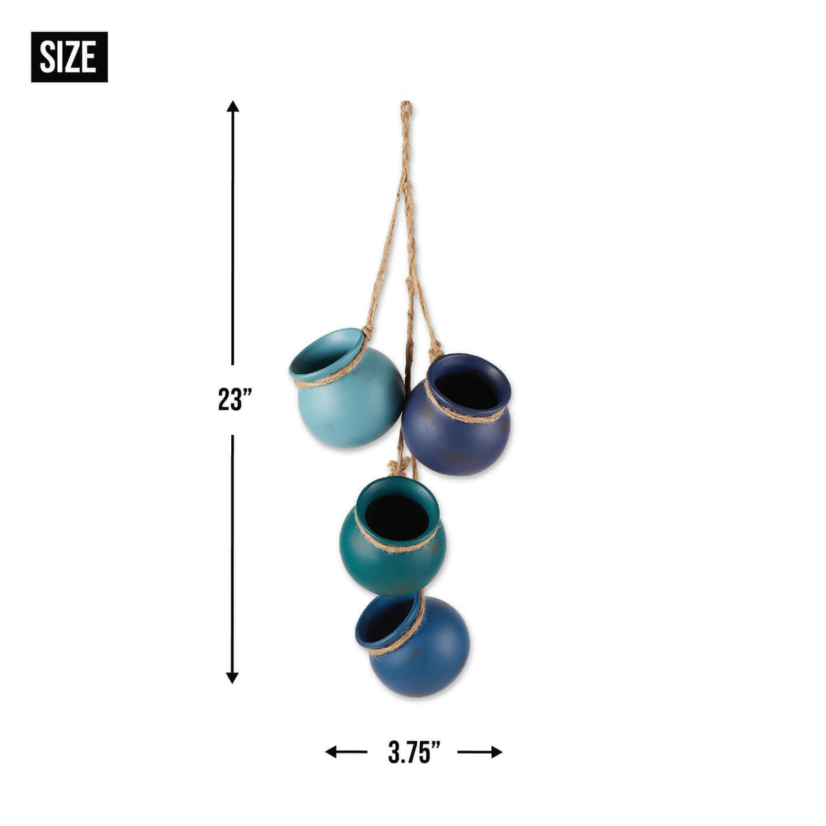  Blue Tones Dangling Mini Pots - The House of Awareness