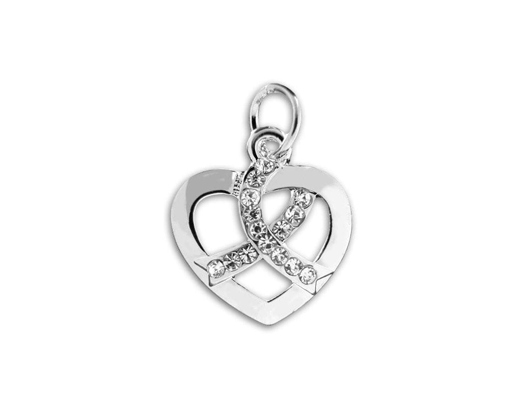 Crystal Ribbon Heart Charm for all Causes - The House of Awareness
