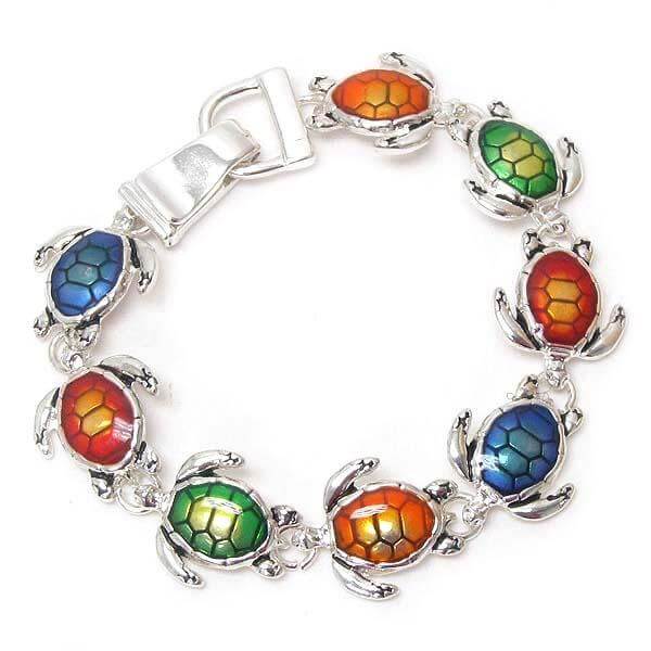 Multi-color Turtle Link Magnetic Bracelet - The House of Awareness