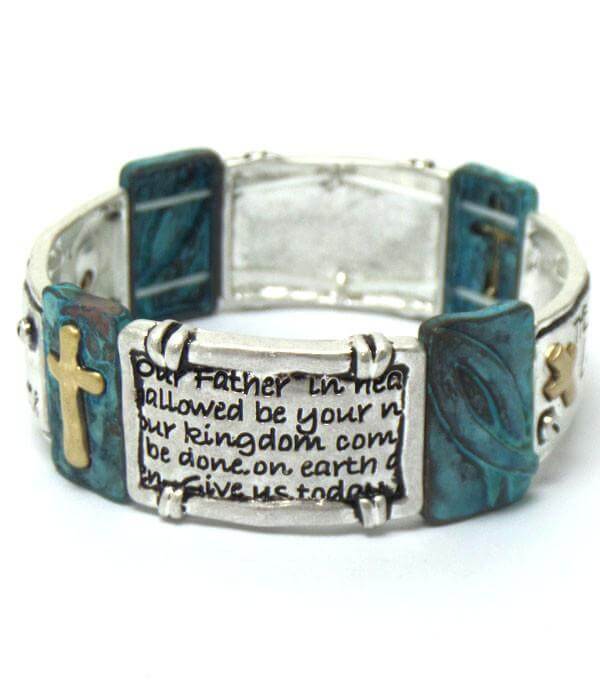 The Lord's Prayer Religious Stretch Bracelet - The House of Awareness