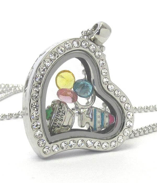 Heart Charm Locket Necklace for Weddings - The House of Awareness
