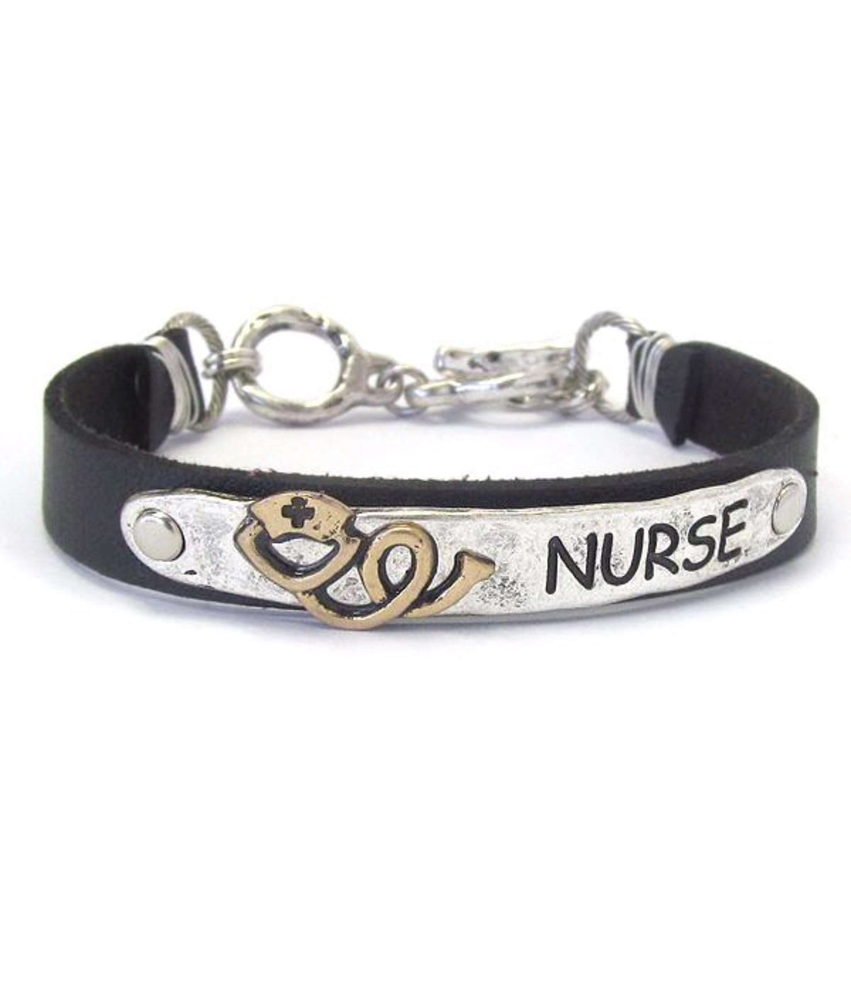 Nurse Theme Leather Band Bracelet- The House of Awareness