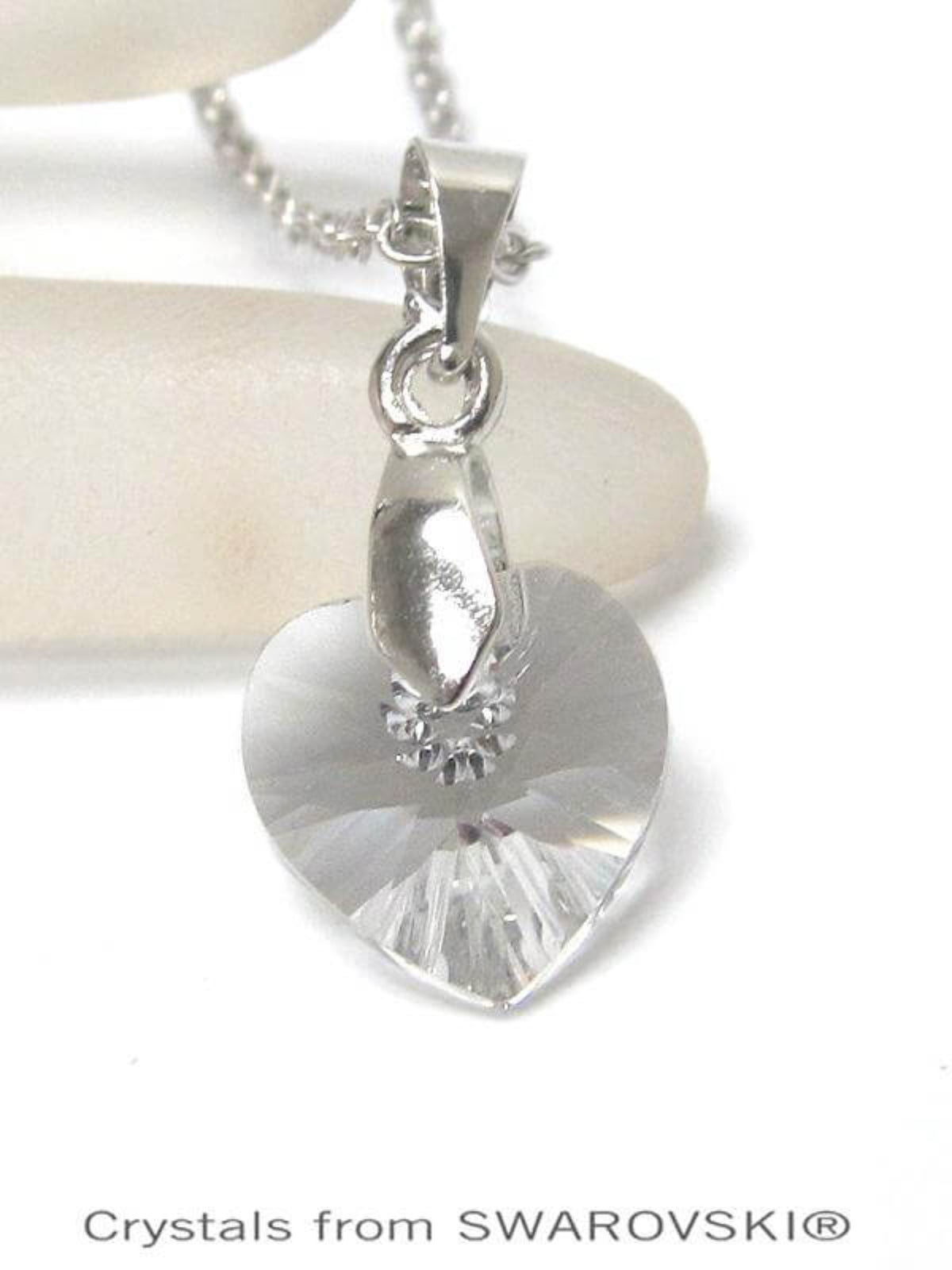 Genuine Swarovski Clear Crystal Semplice Heart Pendant Necklace - The House of Awareness