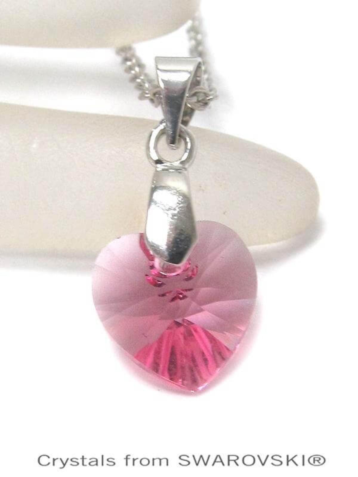 Genuine Swarovski Rose Crystal Semplice Heart Pendant Necklace - The House of Awareness